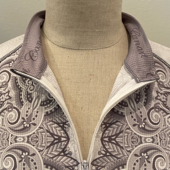 Canari Womens Gray White Long Sleeve Cycling Shirt/ Beautiful Print / Size XL - Picture 6 of 13